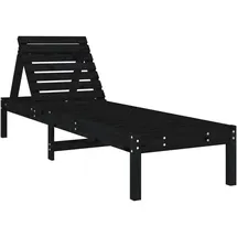 vidaXL Sonnenliegen 2 Stk. Schwarz 199,5x60x74 cm