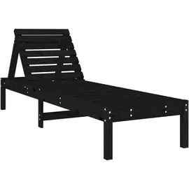 vidaXL Sonnenliegen 2 Stk. Schwarz 199,5x60x74 cm