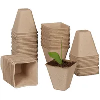 Relaxdays Anzuchttöpfe eckig 80er Set 8 x 8 x 8 cm biologisch abbaubar