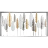 Atmosphera - Wanddekoration Blätter - Metall 134 × 68 cm - Mehrfarbig