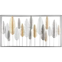 Atmosphera - Wanddekoration Blätter - Metall 134 × 68 cm - Mehrfarbig