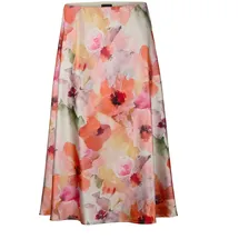 GOLDNER Midirock Damen Floral Orange 44