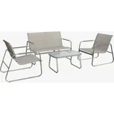 sweeek Gartenlounge-Set 4-tlg. Khaki