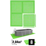 Eyepower 2,8 m2 Poolunterlage - 8 EVA Matten 62x62 - Unterlegmatten Set - Pool Unterlage