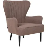 Svita Arthur Sessel Relaxsessel Ohrensessel Modern Gepolstert Stoff Braun