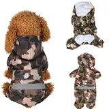 KANKOO Hundemantel mit Kapuze, Camouflage, L, Polyester, wasserdicht, warm, reflektierend, für kleine Hunde, Outdoor, Winter, Herbst, Frühling