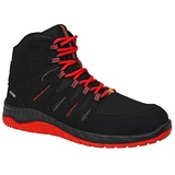 ELTEN Sicherheitsschuhe MADDOX black-red Mid ESD S3 Herren, Textil, Stahlkappe, leicht, Schwarz/Rot, Größe: 46