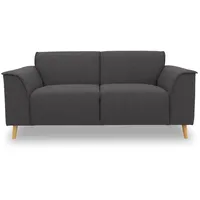 DOMO. collection Sofa Jules FK 2 Sitzer, 2er Couch in skandinavischer Optik, mit Federkernpolsterung, Garniur mit Holzfüßen, 178 x 90 x 81 cm (BxTxH), in Pepper