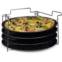 Relaxdays Pizzablech Set mit Ständer