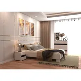 Fabryka Mebli Idźczak Schlafzimmer-Set Komplett Vista Lucca - weißer Kleiderschrank mit Spiegel und Kommode Innovativer - Innovativ, Stilvoll, Modern