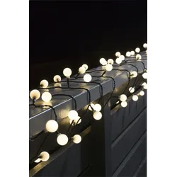 Konstsmide LED Globelichterkette, große runde Dioden, 80 warm weiße Dioden, 24V Außentrafo, schwarzes Kabel