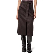 Zero Midirock "Damen mit Bindegürtel", Damen, Gr. 34, chocolate plum, Stoff, Obermaterial: 95% Polyester, 5% Elasthan, aufgeraut, figurbetont lang, Röcke, Gürtel