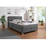 Home Affaire Boxspringbett »Fargo«, in Überlänge 220 cm, mit Topper, 3 Ausführungen, 4, Breiten grau