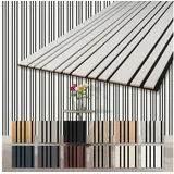 Hexim Wandpaneel, (Akustikpaneele 278x60cm Holz Mila - flexible Holzpaneele Platten Wanddeko Wand Kombipaneel Wandverkleidung Schalldämmung Akustikfilz weiß 1.67m2 White)