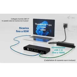 iTEC i-tec Universal Dual 4K Display Dock - 2x HDMI, 2x DP, 4x USB-A, 1x USB-C, 1x LAN, 85W PD, 100W USB-C Netzteil