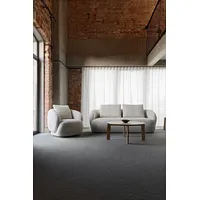 flexlux 2,5-Sitzer Torino, rund, Couch, Loveseat, Modernes, organisches Sofa-Design, Kaltschaum, Wellenunterfederung grau