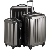 HAUPTSTADTKOFFER - Alex - 3er Koffer-Set Trolley-Set Rollkoffer Reisekoffer Erweiterbar, 4 Rollen, (S, M & L), Graphit