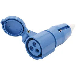 16 Ampere CEE Kupplungssteckverbinder 3-polig (2P+PE) Buchse, Kodierung 6h himmelblau RAL 5015 200/250V Frequenz 50 und 60Hz - 1 Stück