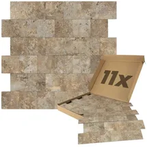 Dalsys Selbstklebende Fliesen 1m2 11 Stück PVC Steinoptik Beige