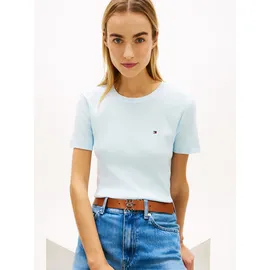 Tommy Hilfiger Slim Fit T-Shirt aus reiner Baumwolle, Hellblau, XS