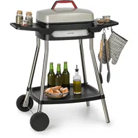 Elektrogrill Terrassen Standgrill BBQ Thermostat Grillhaube 2000W beige
