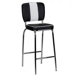 Tresenstuhl Barhocker Barstuhl American Diner 50er Jahre Retro Schwarz Weiß