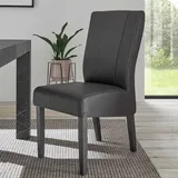 Esszimmerstühle in Anthrazit Kunstleder hoher Lehne (2er Set)