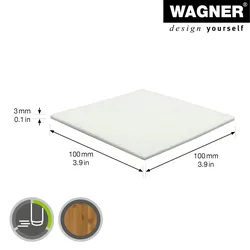 WAGNER Filz Pad - 100 x 100 x 3 mm, selbstklebend, weiß, für Filzgleiter, Schutzpads oder zum Basteln - 15171199