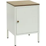 Mendler Nachttisch HWC-L84, Nachtschrank Kommode Beistelltisch Schrank, Metall 63x40x40cm, Melaminbeschichtet ~ weiß