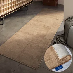 Wollteppich VILLEROY & BOCH "Charlotte", beige, B:80cm H:10mm L:250cm, Wolle, Teppiche, Läufer, Handgewebt, Wolle, Natur, Läufer, Wohnzimmer, Geometrie