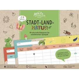 pen2nature Stadt-Land-Natur. Bunter Spiele-Block für Kinder ab 8 Jahren und die ganze Familie