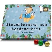 Mr. & Mrs. Panda Schoko Adventskalender Steuerberater Leidenschaft - Blau Pastell - Geschenk, Schokoladen Adventskalender, Rente, Kollegin, Dankesc... - Blau