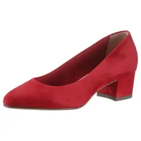 TAMARIS Damen Pumps Leder Blockabsatz bequem; RED, EU 39