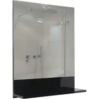 Mendler Wandspiegel mit Ablage HWC-B19, Badspiegel Badezimmer, hochglanz 75x60cm