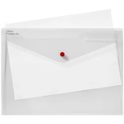 Snopake Dokumententasche Twin Pocket 35,5x24cm mit Doppel-Tasche Foolscap farblos Packung mit 40 Stück