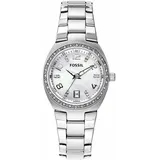 Fossil Damen Serena Quarz-Edelstahl-Dreizeigeruhr, Farbe: Silver Glitz (Modell: AM4141)