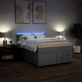 vidaXL Boxspringbett 140 x 200 cm Hellgrau