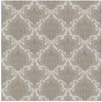 Profhome Textiloptik Tapete Barock 0,53 m x 10 m 5,33 m2 Grau/Beige 956296-GU