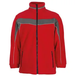 Fleecejacke "PLALINE" - XXL - Rot/Schiefer