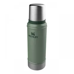 Stanley CLASSIC VAKUUM-FLASCHE 0,75 Liter, Hammertone grün, doppelwandige Vakuumisolierung, Trinkbecher