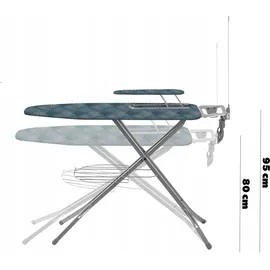 Kadax Bügelbrett mit Bügeleisenablage, 120x38cm, Blau