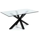 Kave Home Esstisch Arya 160 x 90 cm Glas Schwarz