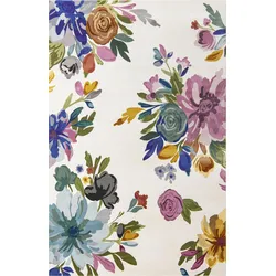 Myflair Möbel & Accessoires Teppich »Sunshine Lagerräumung«, rechteckig, 8 mm Höhe, Kurzflor, gewebt, Blumen Design, ideal im Wohnzimmer & Schlafzimmer Myflair Möbel & Accessoires elfenbeinfarben/pink B: 160 cm   1 St.