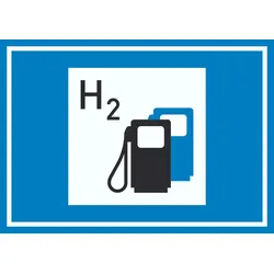 HB-Druck Wasserstofftankstelle Symbol Schild A3 (297x420mm)