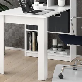 Vicco Schreibtisch Gael, Weiß, Computertisch mit Ablage Regal Raumteiler Bürotisch