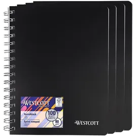 Westcott Notizbuch A5 kariert Schwarz