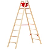 Hymer Holz-Stufenstehleiter beidseitig begehbar 2x8 Stufen
