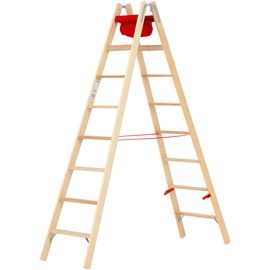 Hymer Holz-Stufenstehleiter beidseitig begehbar 2x8 Stufen
