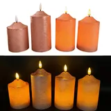 Online Fuchs 4er Set LED-Kerzen mit Fernbedienung, Timerfunktion und realistischer Flamme - Spitzkerzen für Weihnachten, Adventskranz (Roségold)