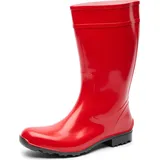 Ladeheid Damen Gummistiefel 100% Wasserdticht Regenstiefel Damen LA-967 (Rot/Schwarz, 37 Eu) - 37